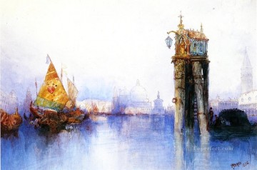 Venetian Canal Scene seascape Thomas Moran Oil Paintings